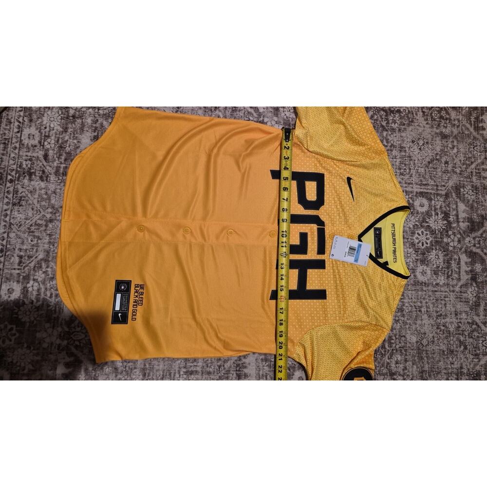 Nike Pittsburgh Pirates City Connect Jersey Mens M Yellow PGH MLB NWT - Picture 12 of 14